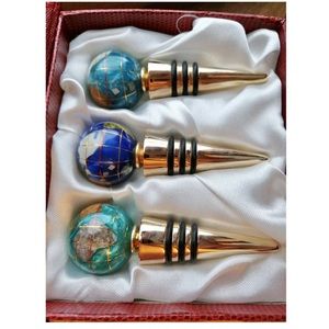 Semi Precious Gemstone Globe Wine Stoppers